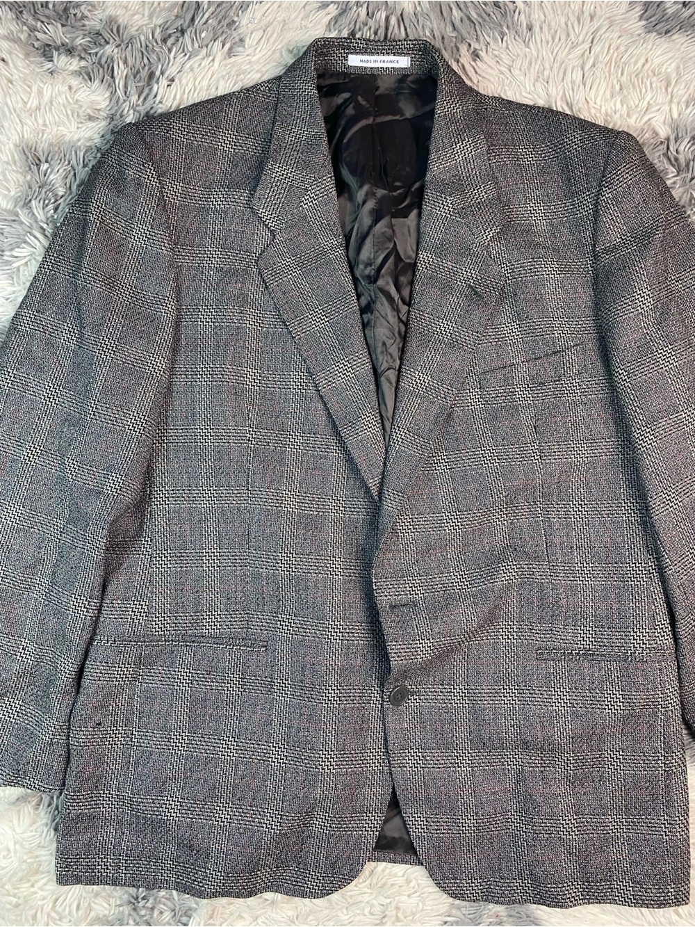 Vintage YSL Yves Saint Laurent Sport Coat 42 Mens Gray Wool Tweed Blazer Jacket